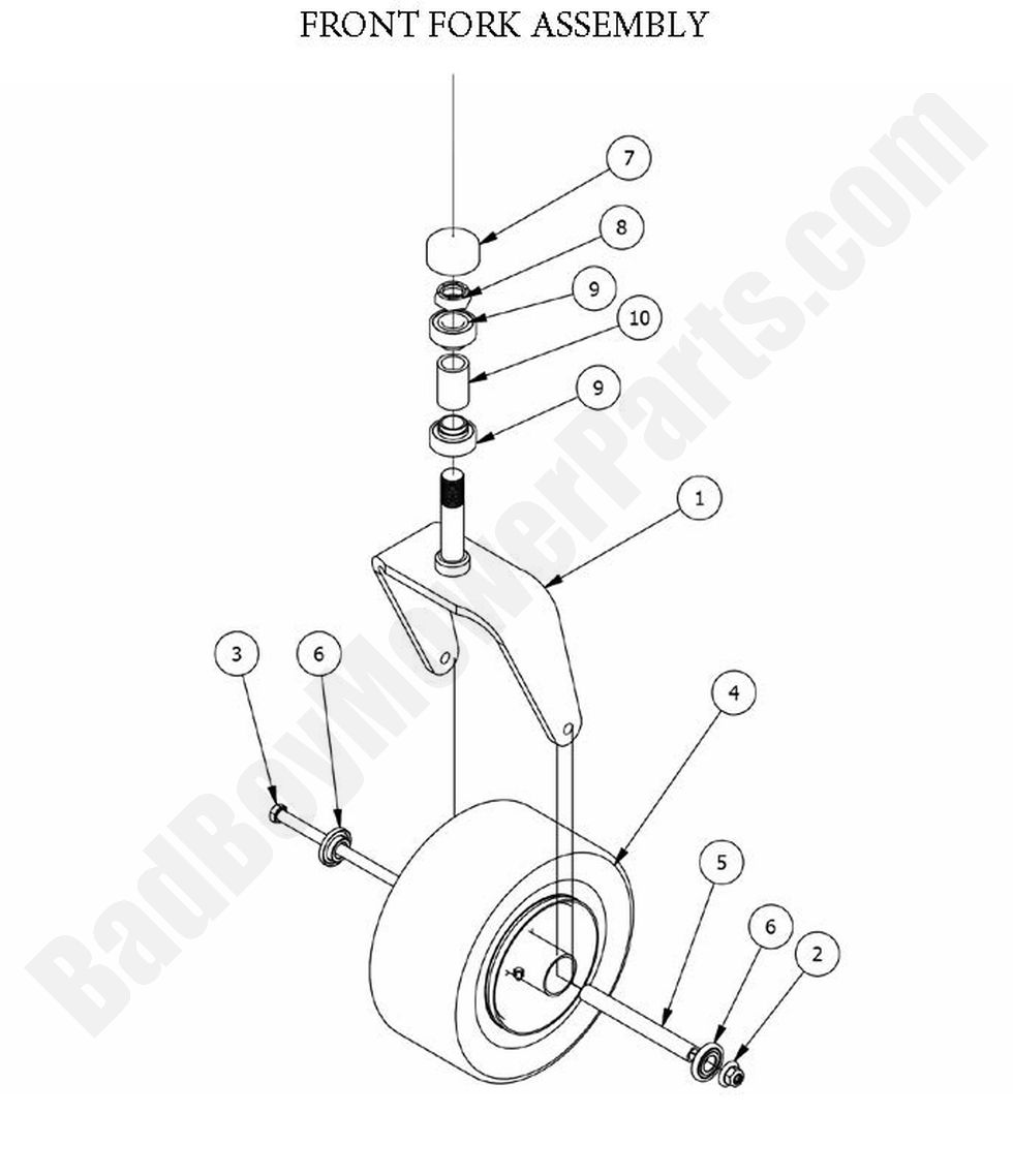 1260 - Bad Boy Mower Parts Lookup > 2015 > ZT Elite > Front Fork Assembly